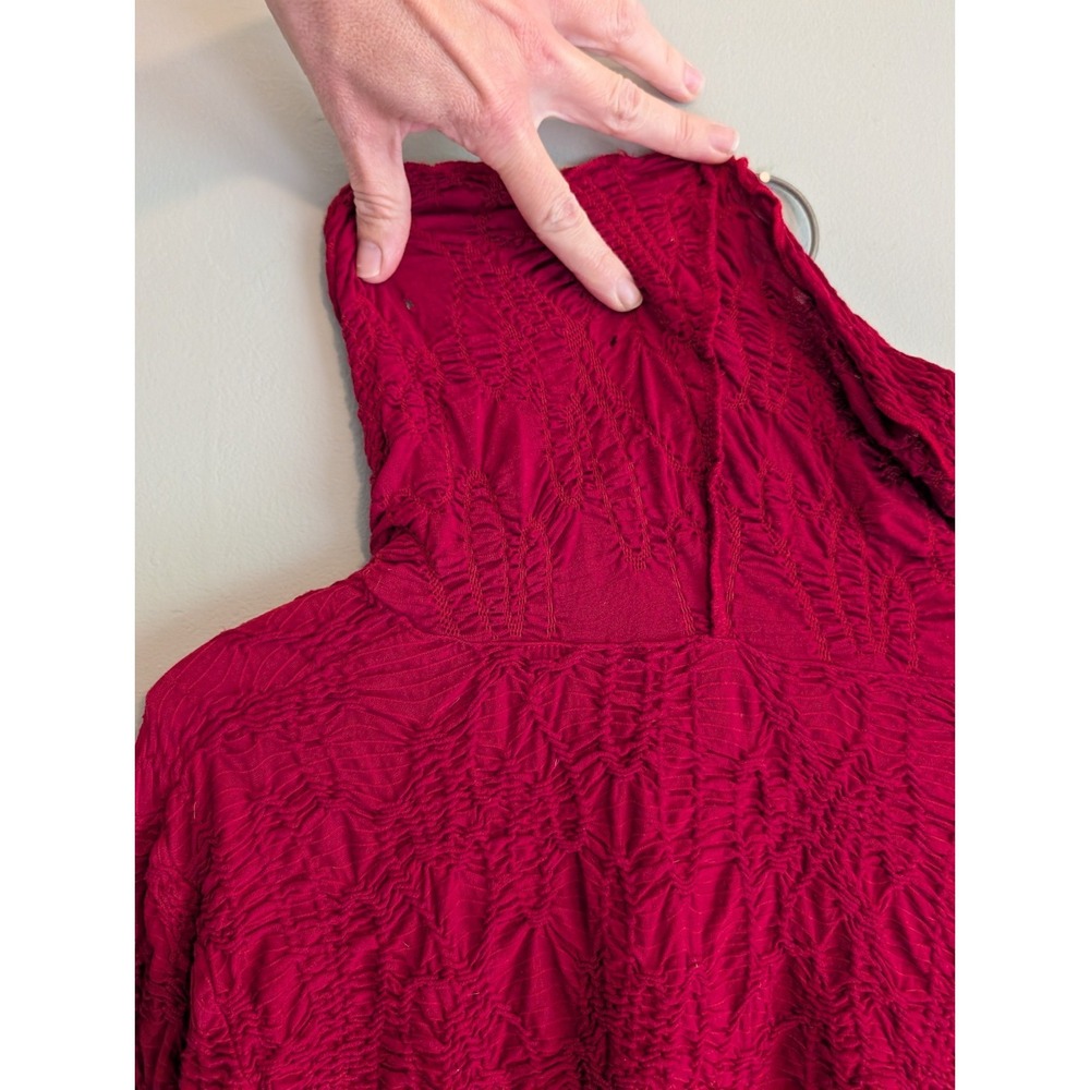 Sno Skins Top Cowl Raw Hem Stretch USA Ski Base Layer Artistic Crinkle Textured - Picture 12 of 16